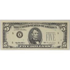 UNITED STATES OF AMERICA 1995 . FIVE 5 DOLLAR BANKNOTE . MULTIPLE ERRORS . MISSING SERIALS, SEAL and MORE